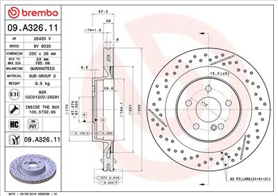 BREMBO 09.A326.11 EAN: 8020584220764.