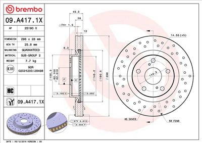 BREMBO 09.A417.1X EAN: 8020584225448.