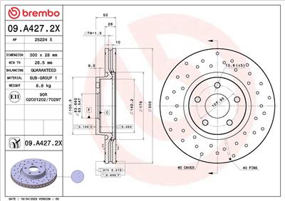BREMBO 09.A427.2X EAN: 8020584324950.