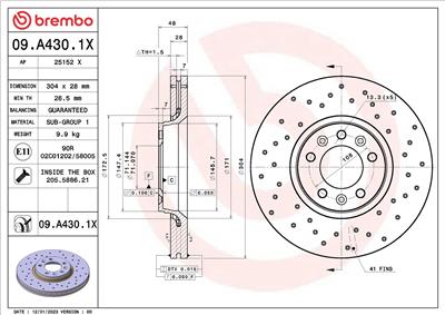 BREMBO 09.A430.1X EAN: 8020584323274.
