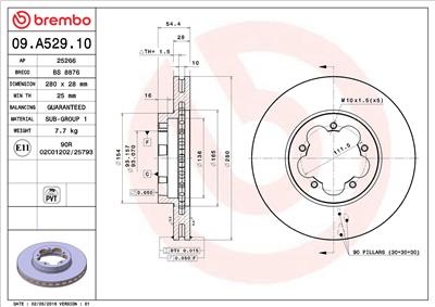 BREMBO 09.A529.10 EAN: 8020584033616.