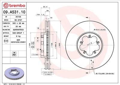 BREMBO 09.A531.10 EAN: 8020584231340.