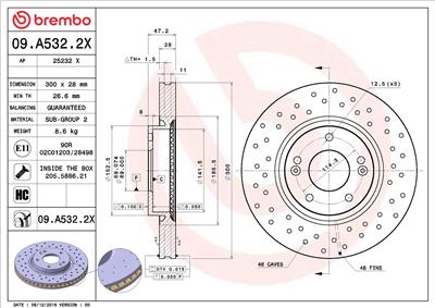 BREMBO 09.A532.2X EAN: 8020584229163.