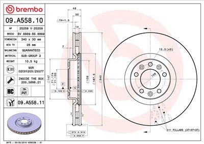 BREMBO 09.A558.11 EAN: 8020584033104.