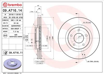 BREMBO 09.A716.11 EAN: 8020584033319.