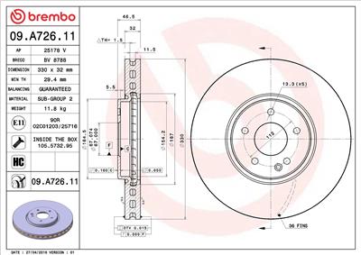BREMBO 09.A726.11 EAN: 8020584020197.
