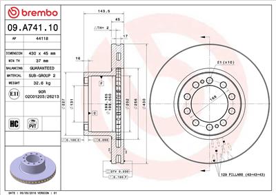 BREMBO 09.A741.10 EAN: 8020584214879.