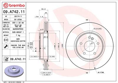 BREMBO 09.A742.11 EAN: 8020584019863.