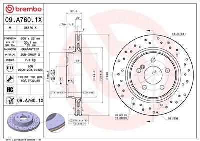 BREMBO 09.A760.1X EAN: 8020584226407.