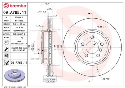 BREMBO 09.A785.11 EAN: 8020584035764.