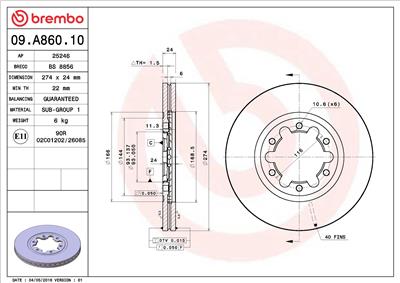 BREMBO 09.A860.10 EAN: 8020584028896.