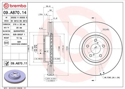 BREMBO 09.A870.11 EAN: 8020584032954.