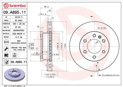 BREMBO 09.A895.11 EAN: 8020584238868.