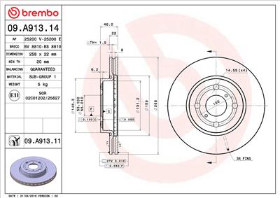 BREMBO 09.A913.11 EAN: 8020584225110.