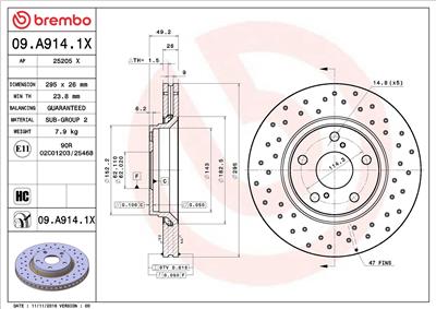 BREMBO 09.A914.1X EAN: 8020584227268.
