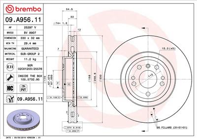 BREMBO 09.A956.11 EAN: 8020584210734.