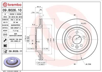 BREMBO 09.B026.11 EAN: 8020584025963.