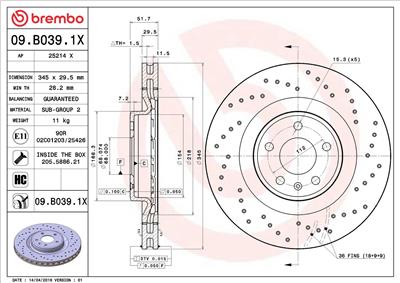 BREMBO 09.B039.1X EAN: 8020584217634.
