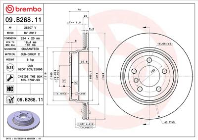 BREMBO 09.B268.11 EAN: 8020584039434.