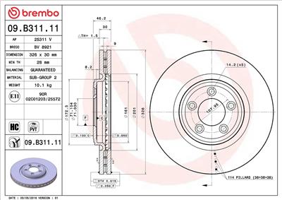 BREMBO 09.B311.11 EAN: 8020584038208.