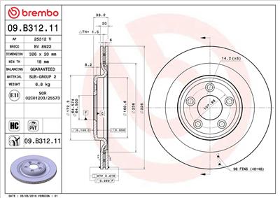 BREMBO 09.B312.11 EAN: 8020584038291.