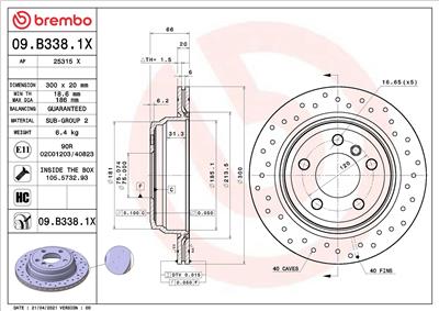 BREMBO 09.B338.1X EAN: 8020584317006.