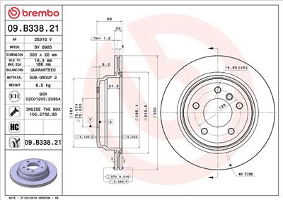 BREMBO 09.B338.21 EAN: 8020584219911.