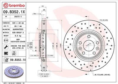 BREMBO 09.B352.1X EAN: 8020584226414.