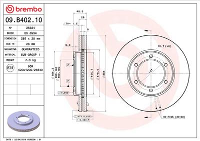 BREMBO 09.B402.10 EAN: 8020584036594.