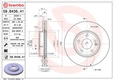BREMBO 09.B436.41 EAN: 8020584037553.