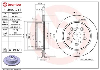 BREMBO 09.B453.11 EAN: 8020584310489.