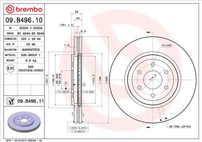 BREMBO 09.B496.11 EAN: 8020584214374.