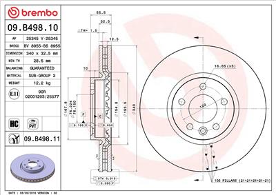 BREMBO 09.B498.11 EAN: 8020584222294.
