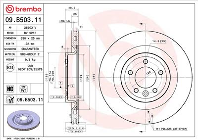 BREMBO 09.B503.11 EAN: 8020584227336.
