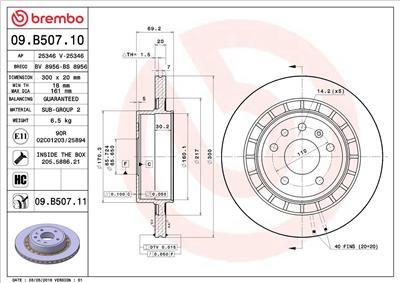 BREMBO 09.B507.11 EAN: 8020584216729.