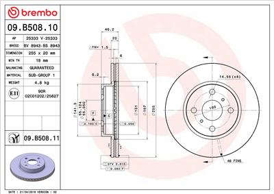BREMBO 09.B508.11 EAN: 8020584214404.