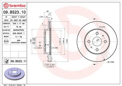 BREMBO 09.B523.10 EAN: 8020584216828.