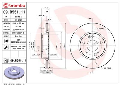 BREMBO 09.B551.11 EAN: 8020584217085.