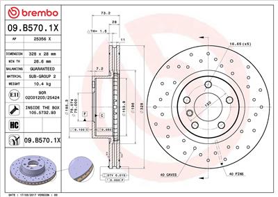 BREMBO 09.B570.1X EAN: 8020584227862.