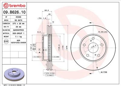 BREMBO 09.B626.10 EAN: 8020584038963.