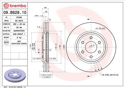 BREMBO 09.B628.10 EAN: 8020584039991.