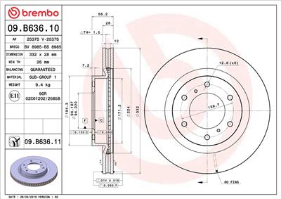 BREMBO 09.B636.11 EAN: 8020584213834.