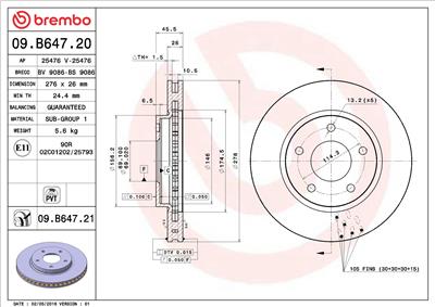 BREMBO 09.B647.21 EAN: 8020584222591.