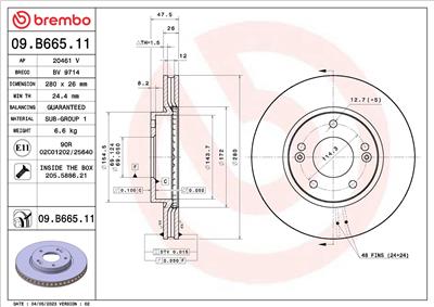 BREMBO 09.B665.11 EAN: 8020584326305.