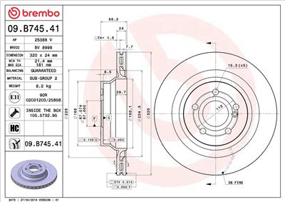 BREMBO 09.B745.41 EAN: 8020584037607.