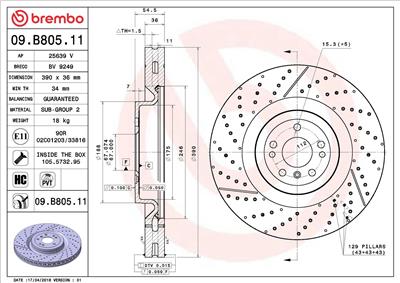 BREMBO 09.B805.11 EAN: 8020584233863.