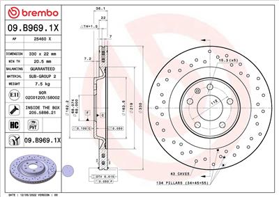 BREMBO 09.B969.1X EAN: 8020584319758.