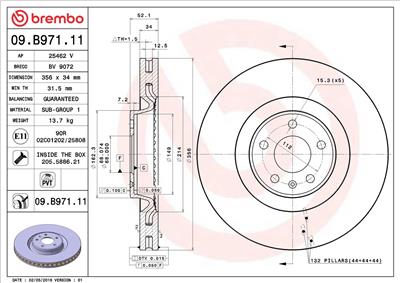 BREMBO 09.B971.11 EAN: 8020584218372.
