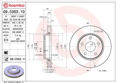 BREMBO 09.C003.11 EAN: 8020584215173.