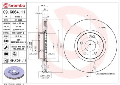BREMBO 09.C064.11 EAN: 8020584228012.